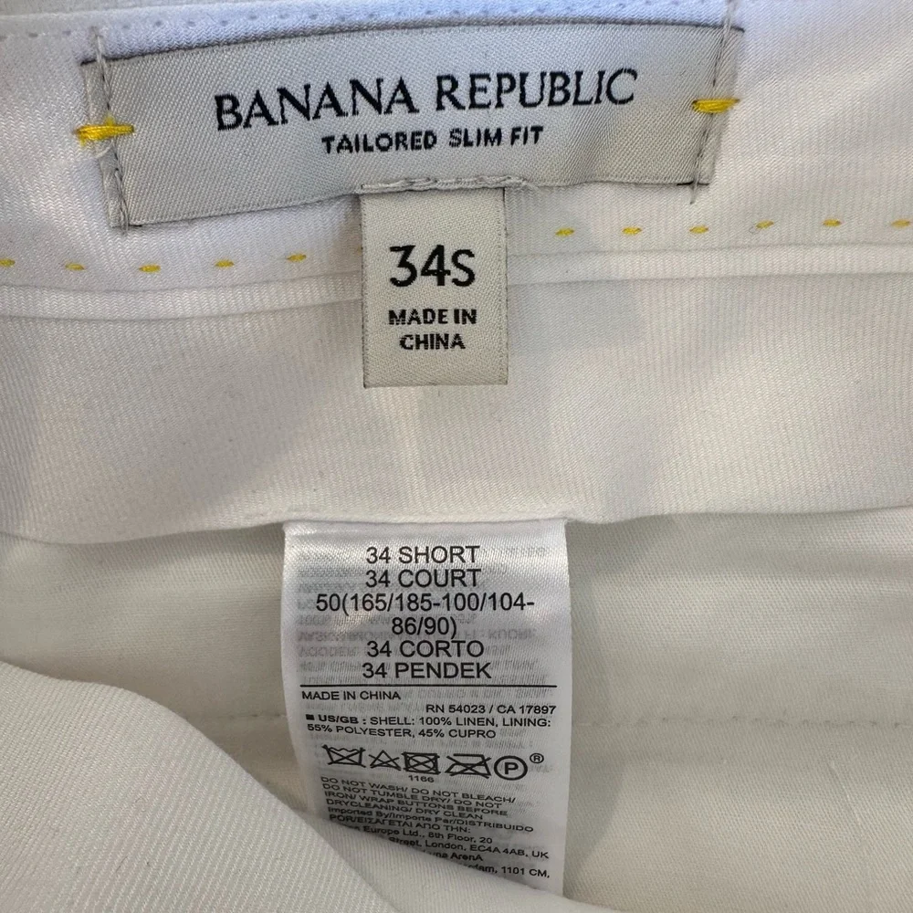 Banana Republic white linen pants